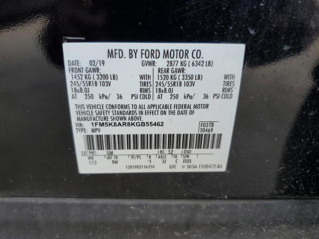 1FM5K8AR8KGB55462 - 2019 FORD EXPLORER POLICE INTERCEPTOR BLACK photo 14