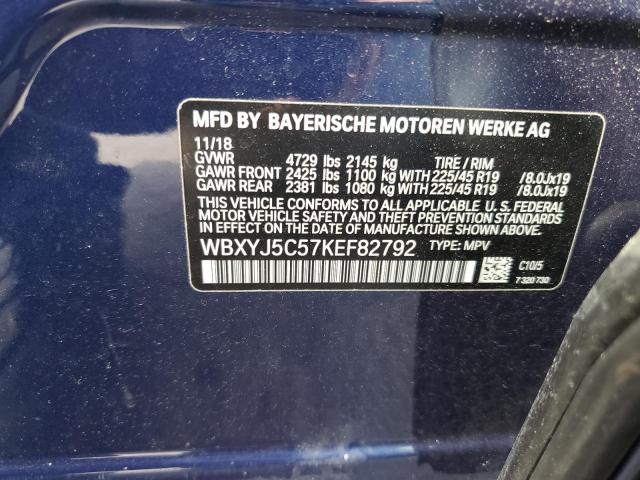 WBXYJ5C57KEF82792 - 2019 BMW X2 XDRIVE28I BLUE photo 12