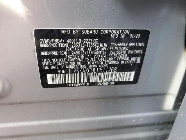 JF2SKAXC9LH511268 - 2020 SUBARU FORESTER TOURING 银色 照片 13