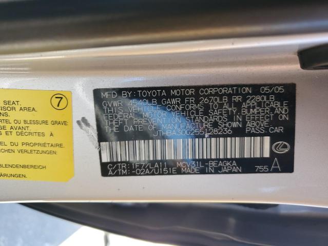 JTHBA30G255128236 - 2005 LEXUS ES 330 银色 照片 12