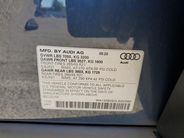 WA13ABGE0LB032568 - 2020 AUDI E-TRON SPORTBACK PRESTIGE GRAY photo 13