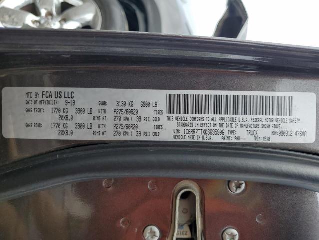 1C6RR7TTXKS695906 - 2019 RAM 1500 CLASS SLT 灰色 照片 12