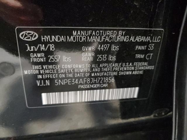 5NPE34AF8JH721856 - 2018 HYUNDAI SONATA SPORT 黑色 照片 12