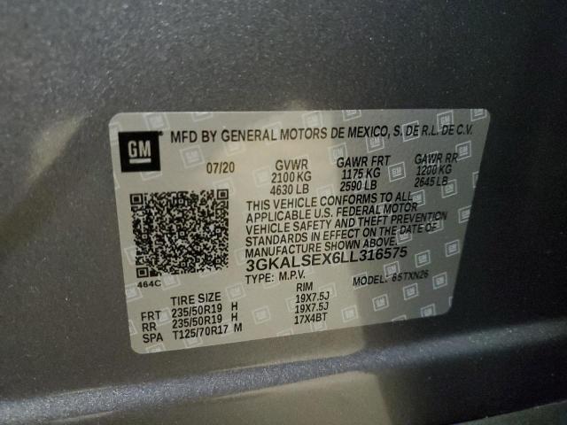 3GKALSEX6LL316575 - 2020 GMC TERRAIN DENALI GRAY photo 12