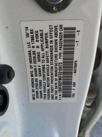 19XFB2F96FE010473 - 2015 HONDA CIVIC EXL WHITE photo 12
