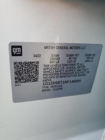 1G1ZD5ST1NF146095 - 2022 CHEVROLET MALIBU LT WHITE photo 12