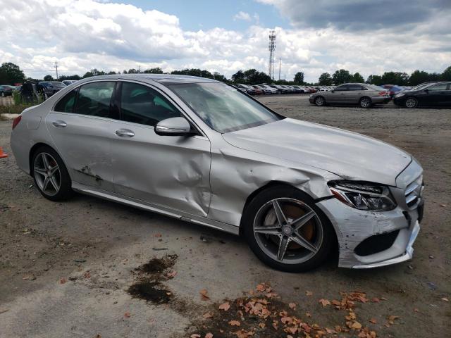 55SWF4KB8FU035697 - 2015 MERCEDES-BENZ C 300 4MATIC SILVER photo 4