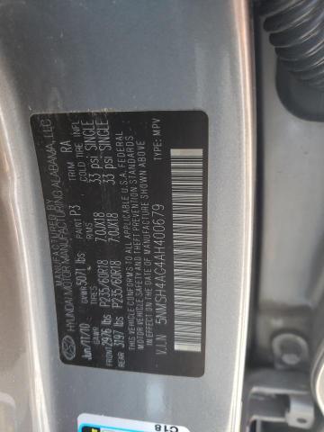 5NMSH4AG4AH400679 - 2010 HYUNDAI SANTA FE SE GRAY photo 13