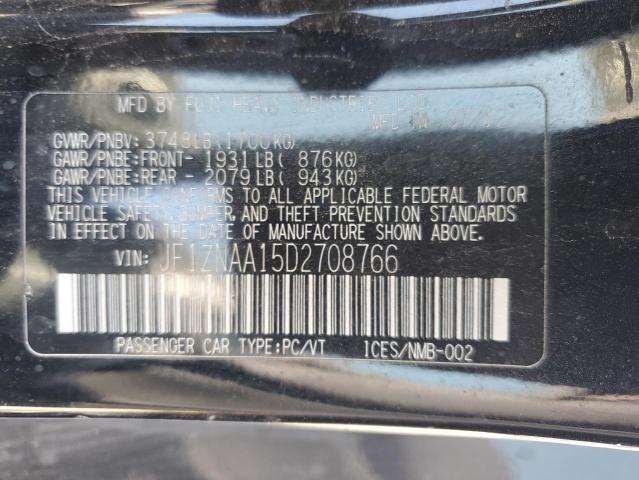 JF1ZNAA15D2708766 - 2013 TOYOTA SCION FR-S BLACK photo 12