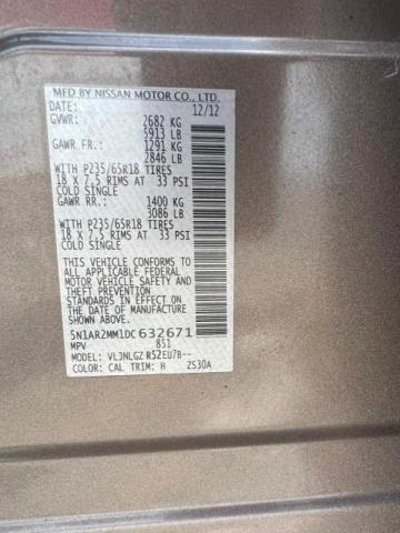 5N1AR2MM1DC632671 - 2013 NISSAN PATHFINDER S GRAY photo 10