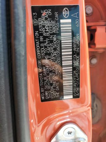 JTDKDTB30D1058602 - 2013 TOYOTA PRIUS C ORANGE photo 12