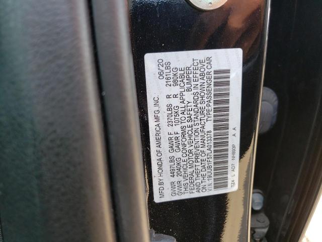 19UUB1F57LA013378 - 2020 ACURA TLX TECHNOLOGY BLACK photo 12