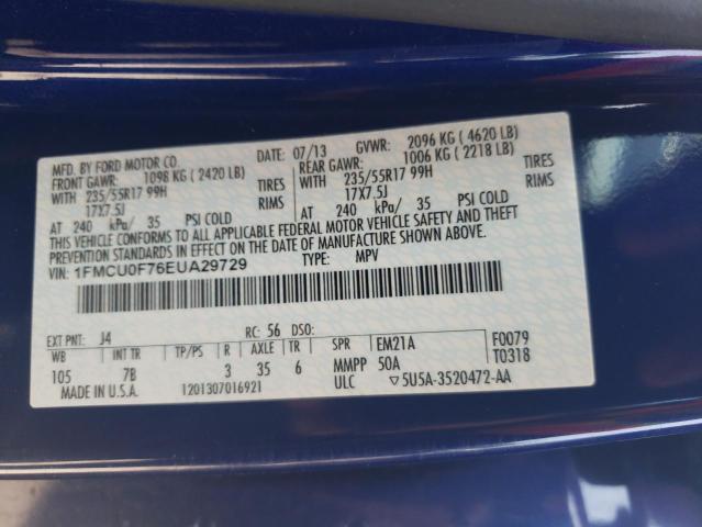 1FMCU0F76EUA29729 - 2014 FORD ESCAPE S BLUE photo 12