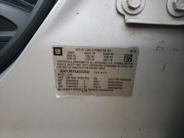 2CNFLNEYXA6372043 - 2010 CHEVROLET EQUINOX LT SILVER photo 13