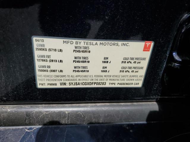 5YJSA1CGXDFP08283 - 2013 TESLA MODEL S BLUE photo 12