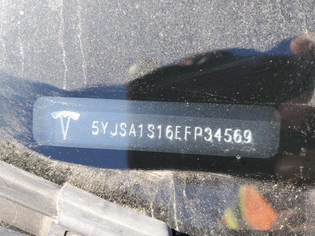 5YJSA1S16EFP34569 - 2014 TESLA MODEL S BLACK photo 12