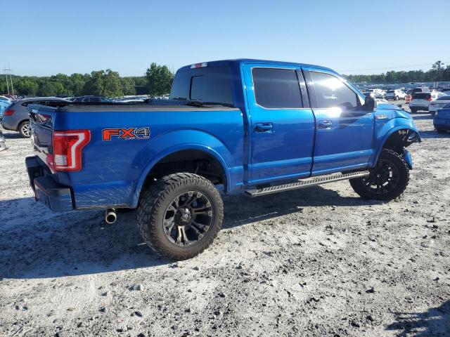 1FTEW1EFXHFA14682 - 2017 FORD F150 SUPERCREW BLUE photo 3