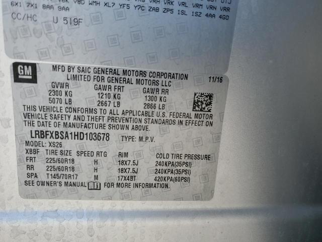 LRBFXBSA1HD103678 - 2017 BUICK ENVISION ESSENCE Gümüş fotoğraf 13