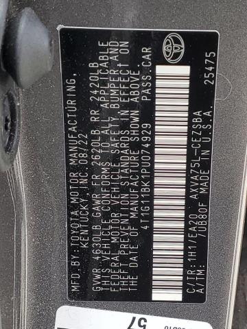 4T1G11BK1PU074929 - 2023 TOYOTA CAMRY SE NIGHT SHADE GRAY photo 12
