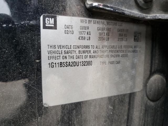 1G11B5SA2DU132380 - 2013 CHEVROLET MALIBU 1LT LS BLACK photo 12