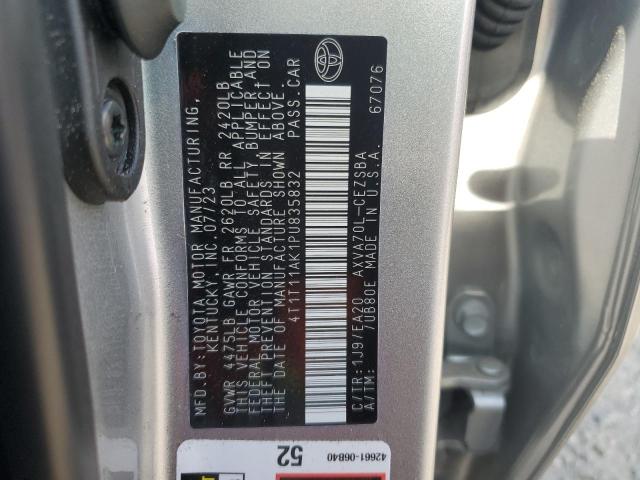 4T1T11AK1PU835832 - 2023 TOYOTA CAMRY SE NIGHT SHADE SILVER photo 12