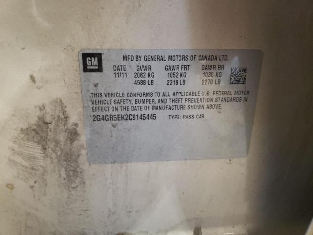 2G4GR5EK2C9145445 - 2012 BUICK REGAL 米色 照片 12