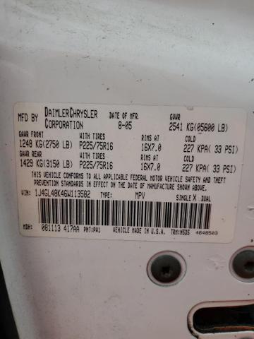 1J4GL48K46W113582 - 2006 JEEP LIBERTY SPORT Beyaz fotoğraf 13