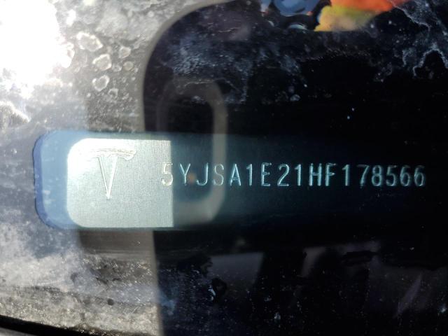 5YJSA1E21HF178566 - 2017 TESLA MODEL S Սև լուսանկար 12