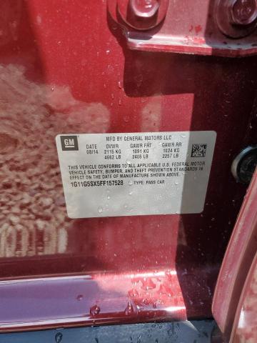 1G11G5SX5FF157528 - 2015 CHEVROLET MALIBU LTZ წითელი ფოტო 12