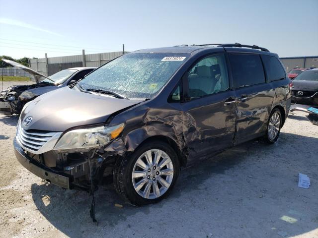 5TDYK3DC9BS087318 - 2011 TOYOTA SIENNA XLE GRAY photo 1