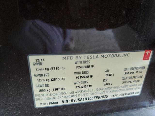 5YJSA1H10EFP67025 - 2014 TESLA MODEL S 棕色 照片 12