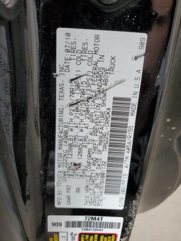 5TFTX4CN7BX001132 - 2011 TOYOTA TACOMA ACCESS CAB Czarny zdjęcie 12