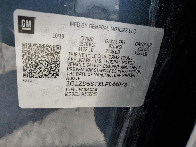 1G1ZD5STXLF044078 - 2020 CHEVROLET MALIBU LT CHARCOAL photo 12