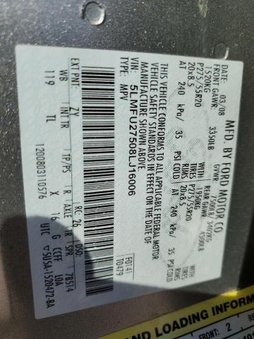 5LMFU27508LJ16006 - 2008 LINCOLN NAVIGATOR 银色 照片 13