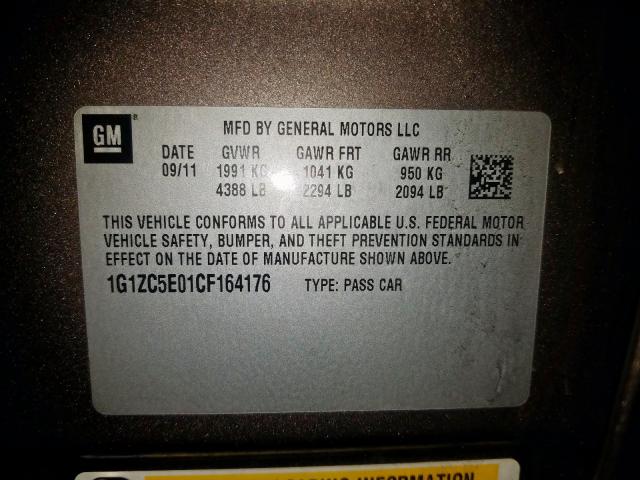 1G1ZC5E01CF164176 - 2012 CHEVROLET MALIBU 1LT  照片 10