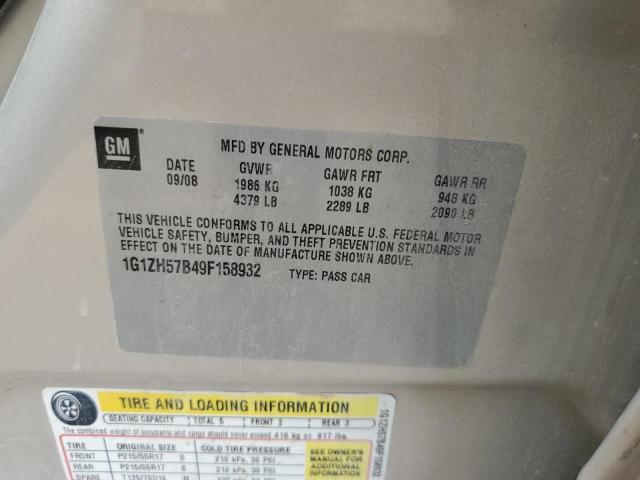 1G1ZH57B49F158932 - 2009 CHEVROLET MALIBU 1LT GOLD photo 12