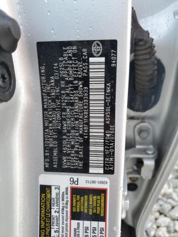 4T4BF1FK8ER393639 - 2014 TOYOTA CAMRY L SILVER photo 13