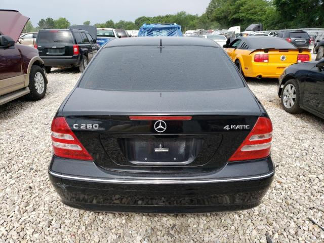 WDBRF92H06F762570 - 2006 MERCEDES-BENZ C 280 4MATIC BLACK photo 6