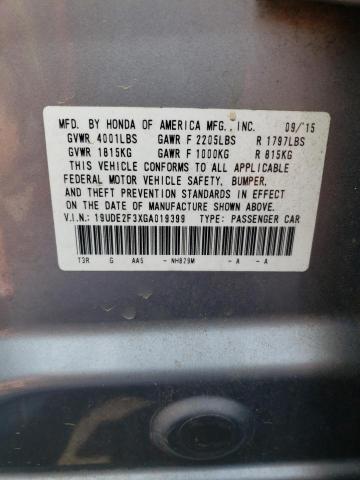 19UDE2F3XGA019399 - 2016 ACURA ILX BASE WATCH PLUS BLUE photo 13