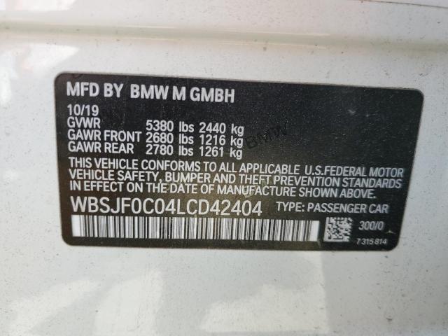 WBSJF0C04LCD42404 - 2020 BMW M5 BASE WHITE photo 13