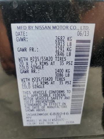 5N1AR2MM5DC688046 - 2013 NISSAN PATHFINDER S BLACK photo 14