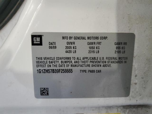 1G1ZH57B39F258665 - 2009 CHEVROLET MALIBU 1LT თეთრი ფოტო 12