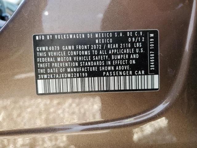 3VW2K7AJXDM228199 - 2013 VOLKSWAGEN JETTA BASE 棕色 照片 12