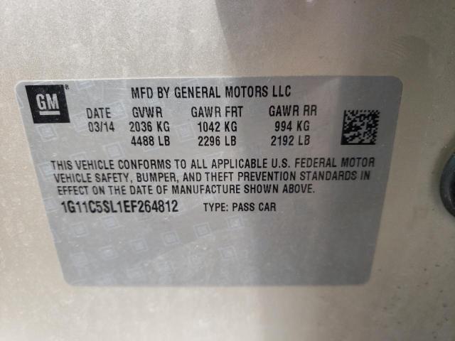 1G11C5SL1EF264812 - 2014 CHEVROLET MALIBU 1LT 棕色 照片 12