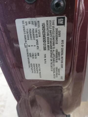 1GNDV23WX8D131396 - 2008 CHEVROLET UPLANDER LS MAROON photo 12