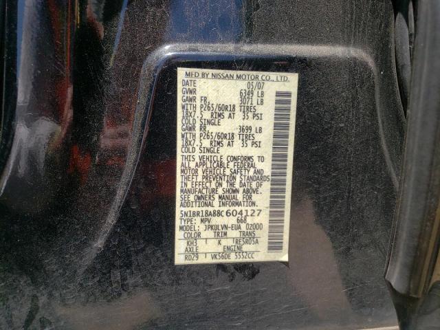 5N1BR18A88C604127 - 2008 NISSAN PATHFINDER LE 黑色 照片 13