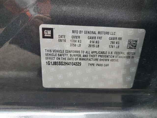 1G1JB5SG2H4104329 - 2017 CHEVROLET SONIC LS 灰色 照片 13