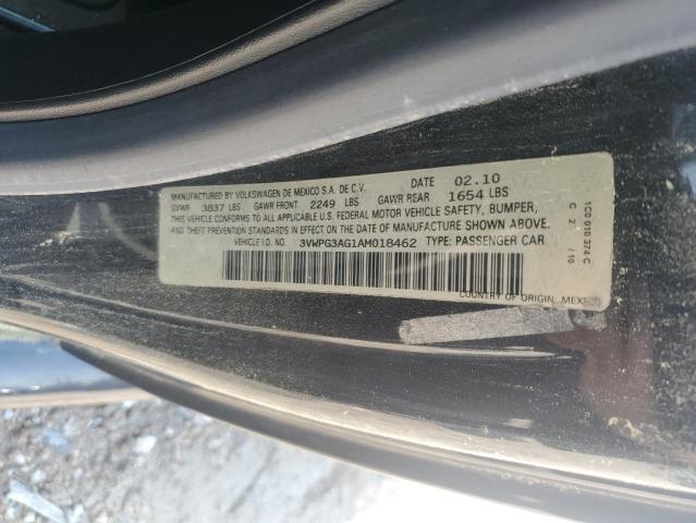 3VWPG3AG1AM018462 - 2010 VOLKSWAGEN NEW BEETLE BLACK photo 12