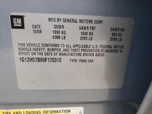 1G1ZH57B89F170310 - 2009 CHEVROLET MALIBU 1LT Boz foto 13