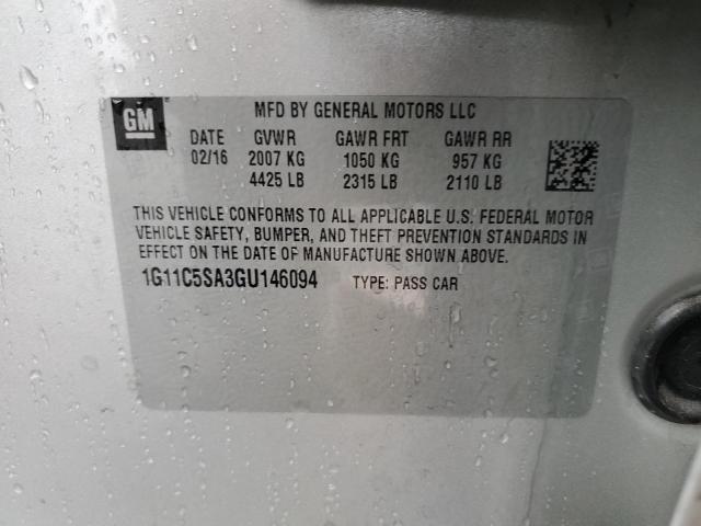 1G11C5SA3GU146094 - 2016 CHEVROLET MALIBU LIM LT 银色 照片 12